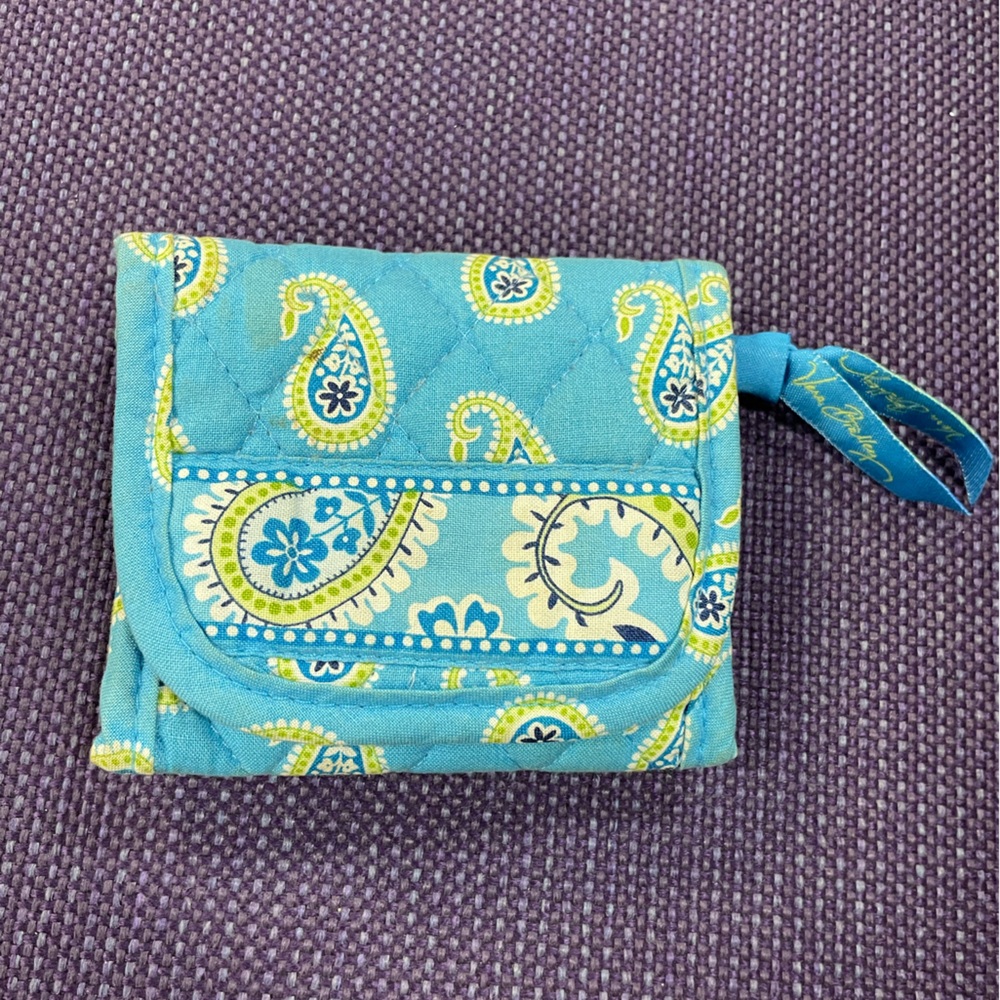 Vera Bradley Teal and Yellow Paisley Clutch